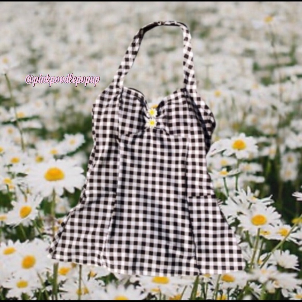 Betsey Johnson B&W Gingham Retro Bathing Suit NWT - Picture 10 of 14